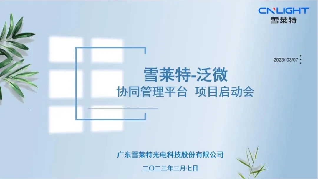 雪莱特协同治理平台项目启动 赋能企业新价值